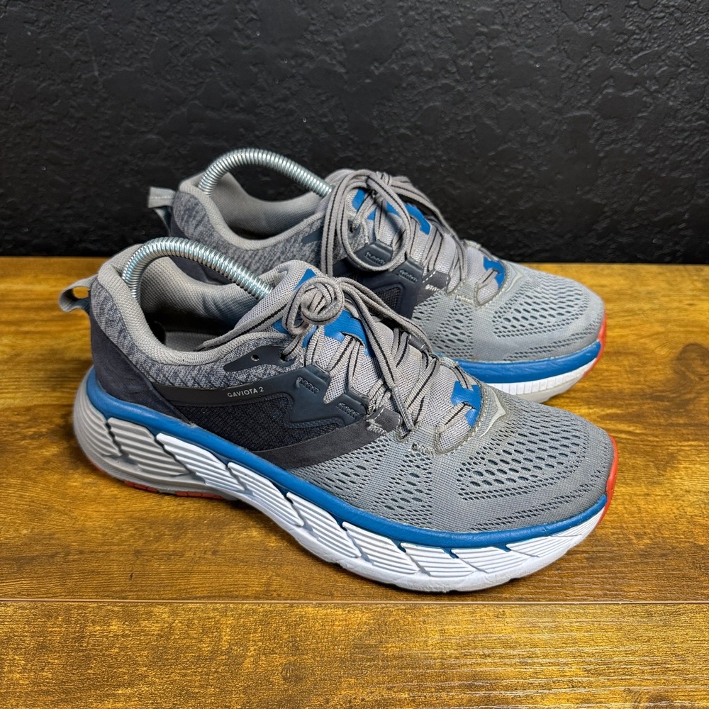 Hoka One One Gaviota 2 1099629 Grey Blue Mesh Running Shoes Mens US 8